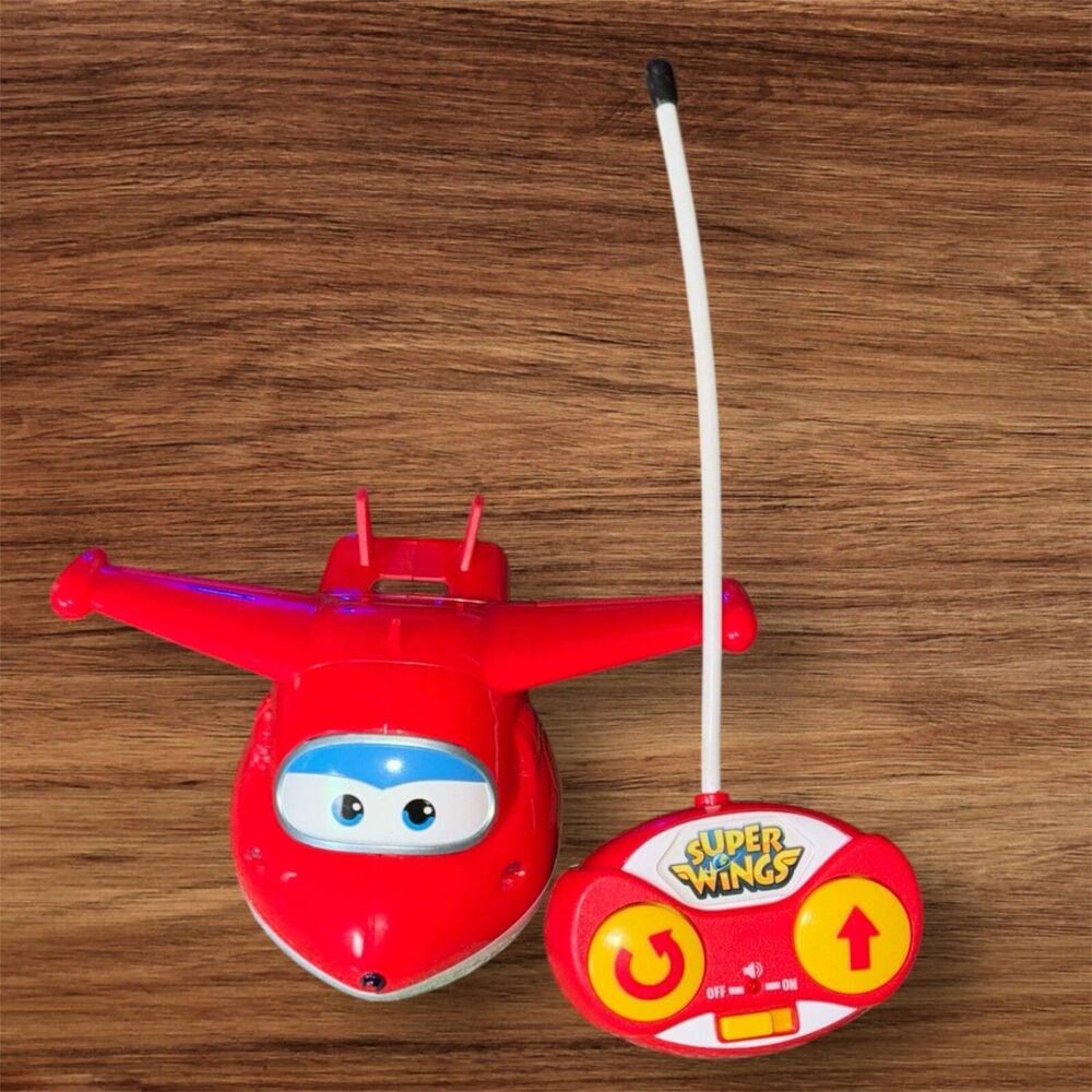 Super Wings Remote Control Jett Plane Toy Electronic Sounds 360° Spinning Action